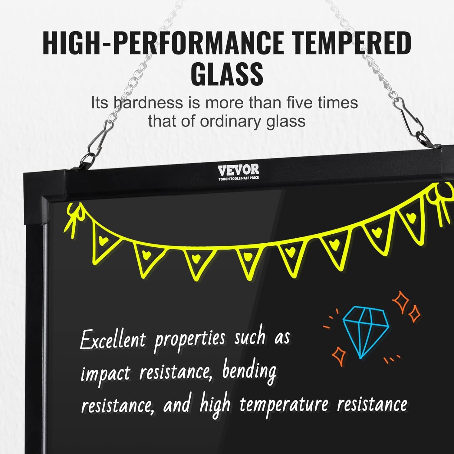 image:imageVEVOR LED Message Writing Board 16x12 Illuminated Erasable Lighted Chalkboard Neon Effect Menu Sign Board Drawing Board with 8 Fluorescent Chalk Markers and Remote Control for Home Wedding Shop16W x 24H
