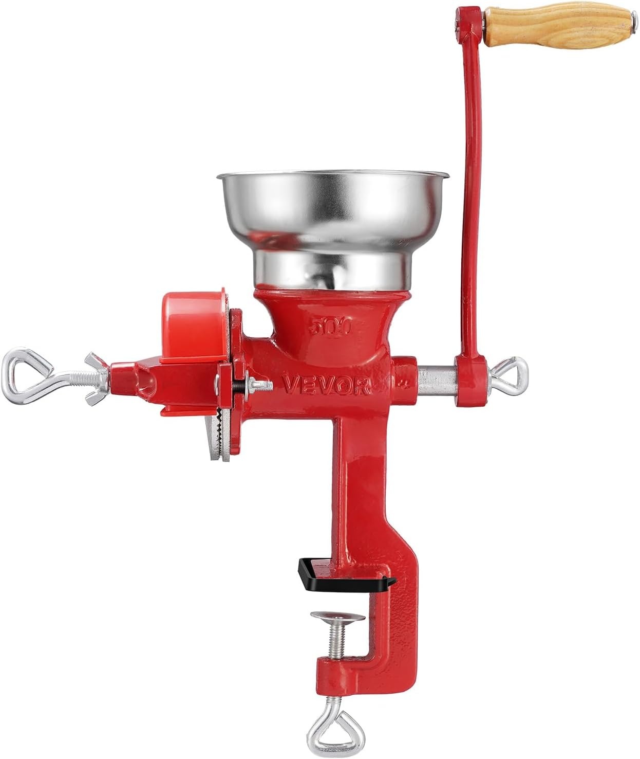 image:imageVEVOR Manual Grain Mill with Low Hopper HandCrank Corn Grinder Heavy Duty Cast Iron Wheat Grinding Mill with Stable Table Clamp amp Dust Cover for Grains Spices Coffee Beans Nuts