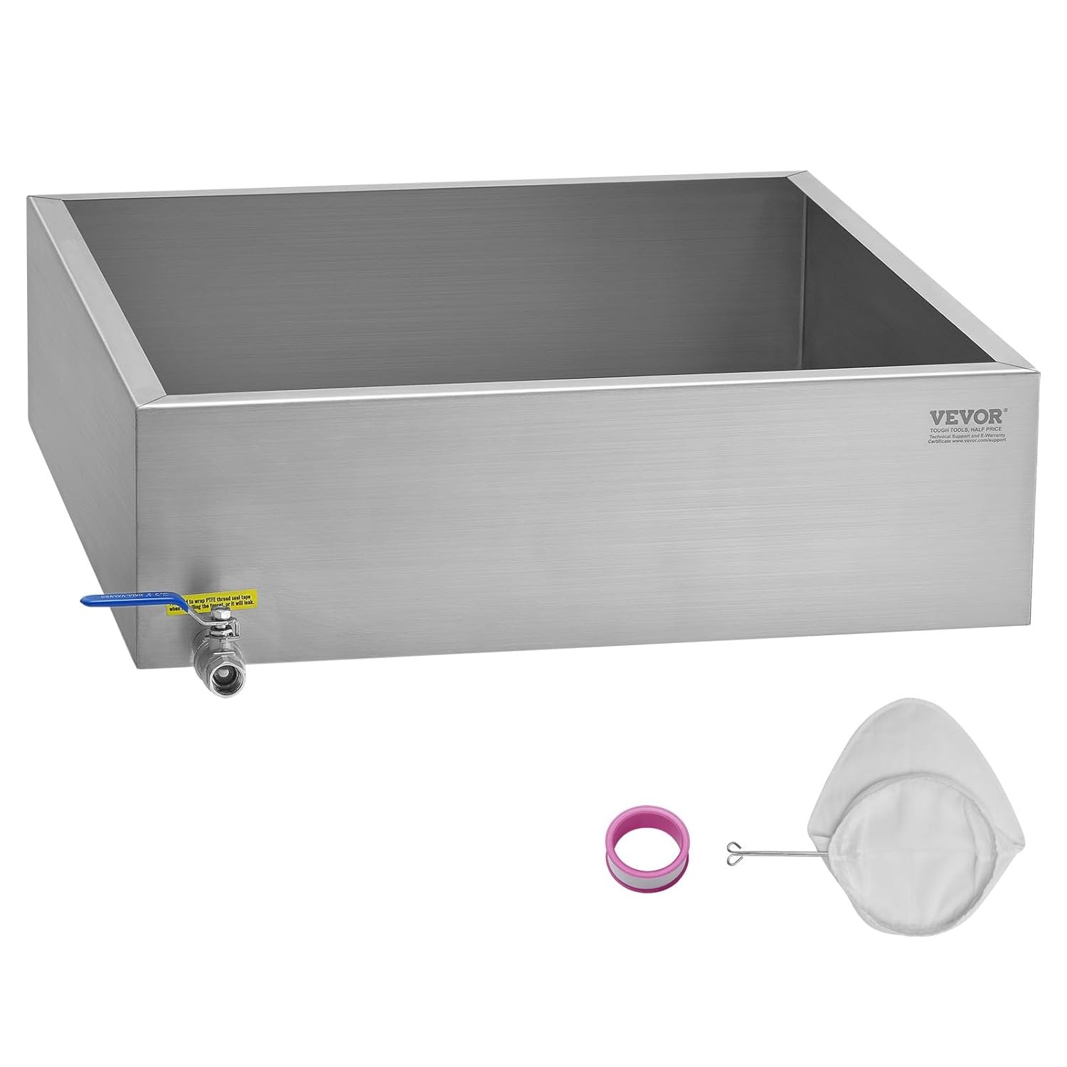 image:imageVEVOR Maple Syrup Evaporator Pan 249 Gal 24 x 24 x 10 Inch Maple Syrup 304 Stainless Steel Maple Syrup Pan Evaporator Pan with 1 Valve and 3 Heating Methods for Home Outdoor24 x 24 x 7 Inch
