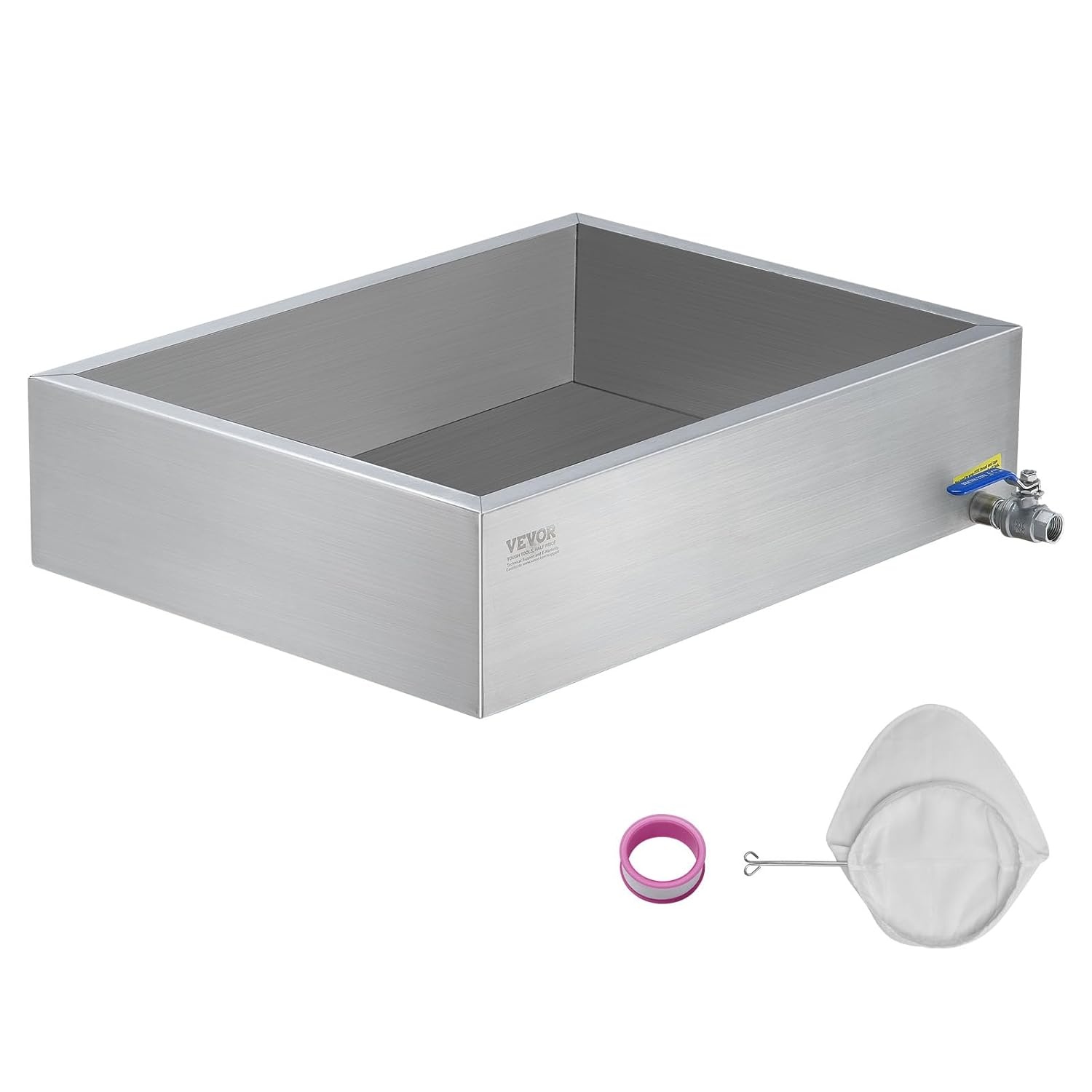 image:imageVEVOR Maple Syrup Evaporator Pan 249 Gal 24 x 24 x 10 Inch Maple Syrup 304 Stainless Steel Maple Syrup Pan Evaporator Pan with 1 Valve and 3 Heating Methods for Home Outdoor24 x 18 x 6 Inch