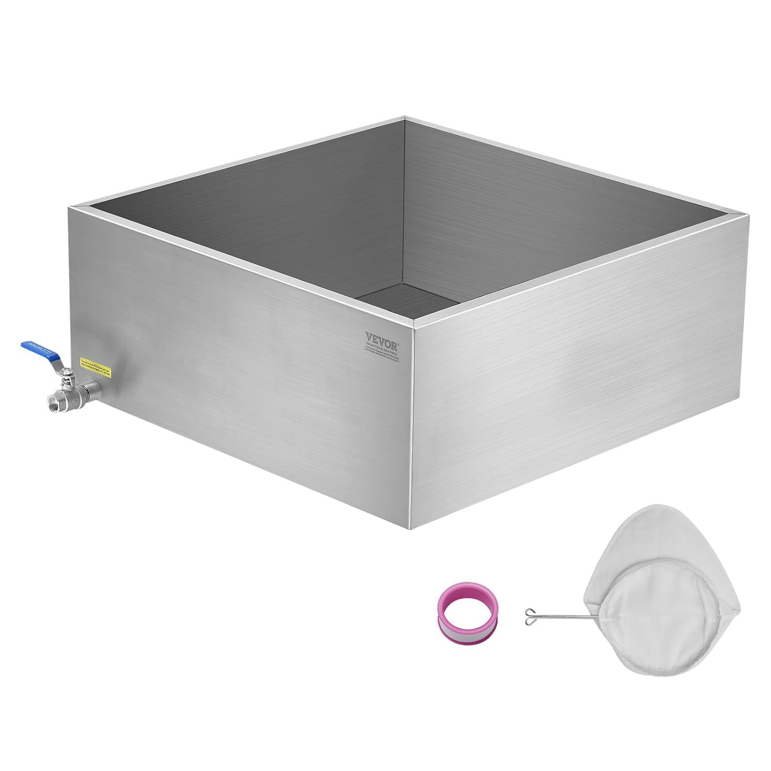 image:imageVEVOR Maple Syrup Evaporator Pan 249 Gal 24 x 24 x 10 Inch Maple Syrup 304 Stainless Steel Maple Syrup Pan Evaporator Pan with 1 Valve and 3 Heating Methods for Home Outdoor24 x 24 x 10 Inch