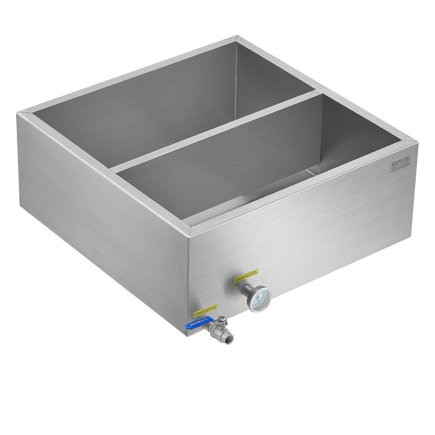 image:imageVEVOR Maple Syrup Evaporator Pan 249 Gal 24 x 24 x 10 Inch Maple Syrup 304 Stainless Steel Maple Syrup Pan Evaporator Pan with 1 Valve and 3 Heating Methods for Home Outdoor24 x 24 x 95 Inch