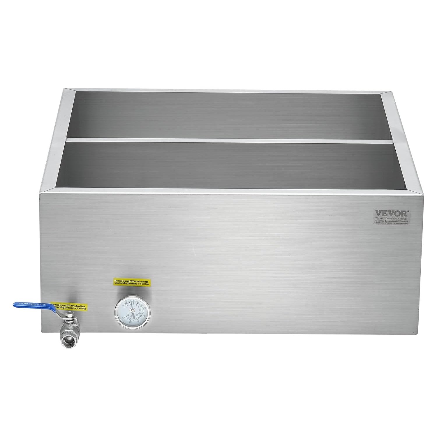 image:imageVEVOR Maple Syrup Evaporator Pan 249 Gal 24 x 24 x 10 Inch Maple Syrup 304 Stainless Steel Maple Syrup Pan Evaporator Pan with 1 Valve and 3 Heating Methods for Home Outdoor24 x 24 x 95 Inch