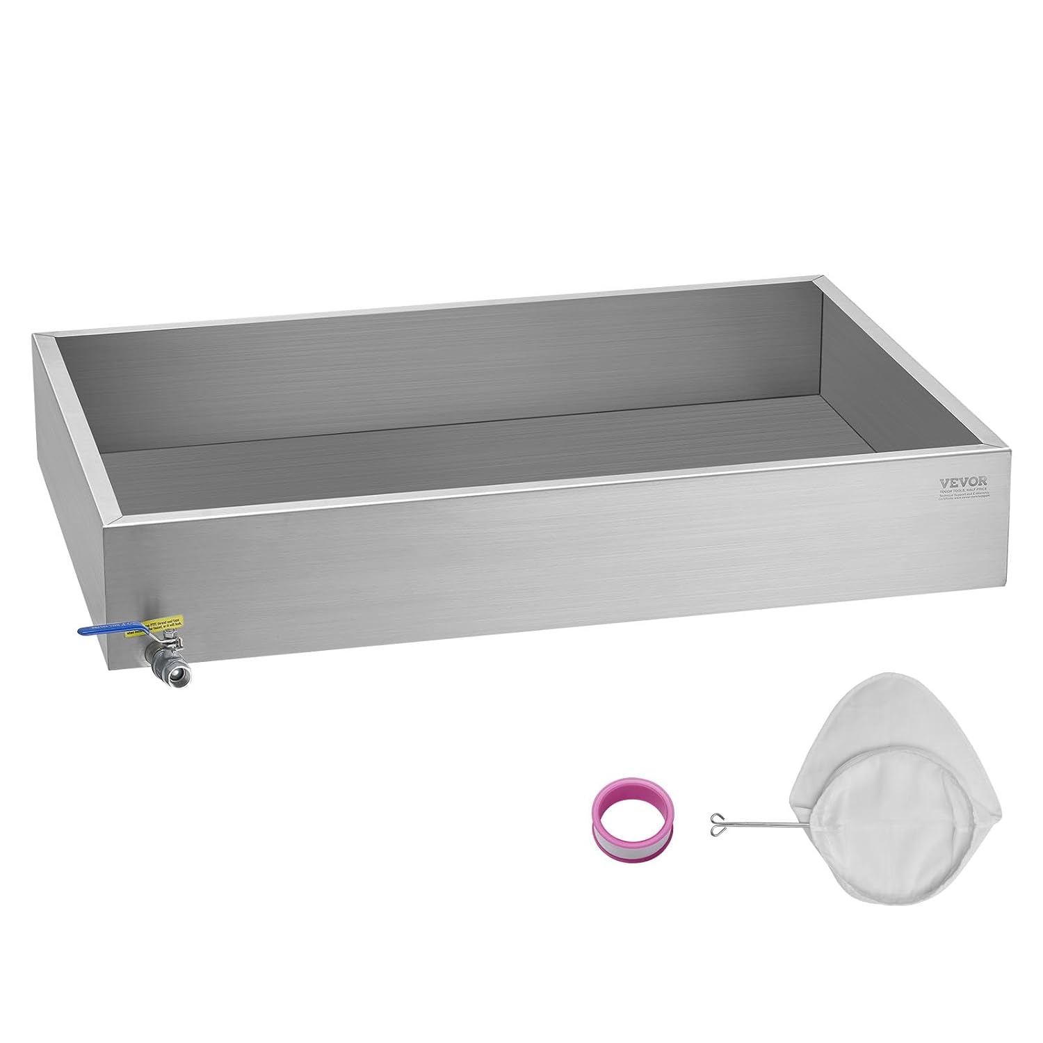 image:imageVEVOR Maple Syrup Evaporator Pan 249 Gal 24 x 24 x 10 Inch Maple Syrup 304 Stainless Steel Maple Syrup Pan Evaporator Pan with 1 Valve and 3 Heating Methods for Home Outdoor30 x 24 x 6 Inch