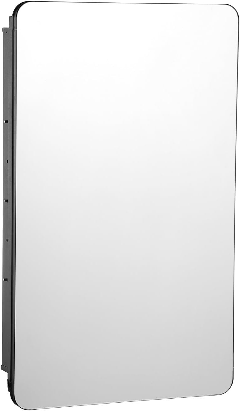 image:imageVEVOR Medicine Cabinet 165 x 275 inch Medicine Cabinet for Bathroom with Mirror Aluminum Frame Bathroom Wall Cabinet 3Layer Adjustable Shelves Recessed amp WallMounted Installation165x275in