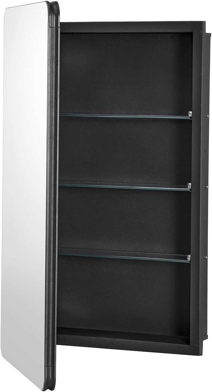 image:imageVEVOR Medicine Cabinet 165 x 275 inch Medicine Cabinet for Bathroom with Mirror Aluminum Frame Bathroom Wall Cabinet 3Layer Adjustable Shelves Recessed amp WallMounted Installation165x275in