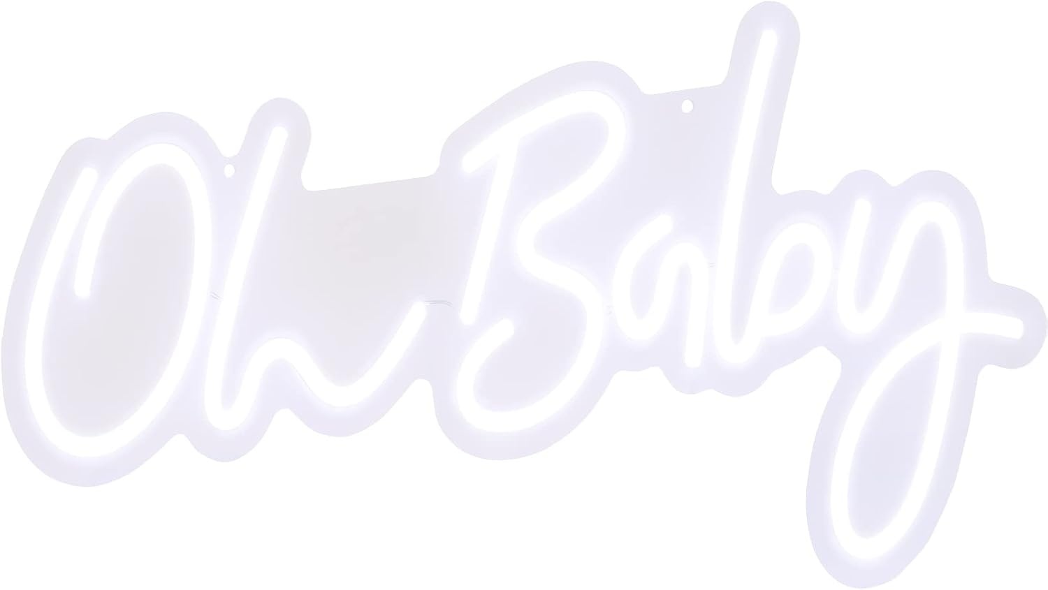 image:imageVEVOR Oh Baby Neon Sign for Wall Decor with Remote Control and Dimmable Switch for Baby Shower decorations Birthday Party Wedding Decor 235x12 inches Warm White