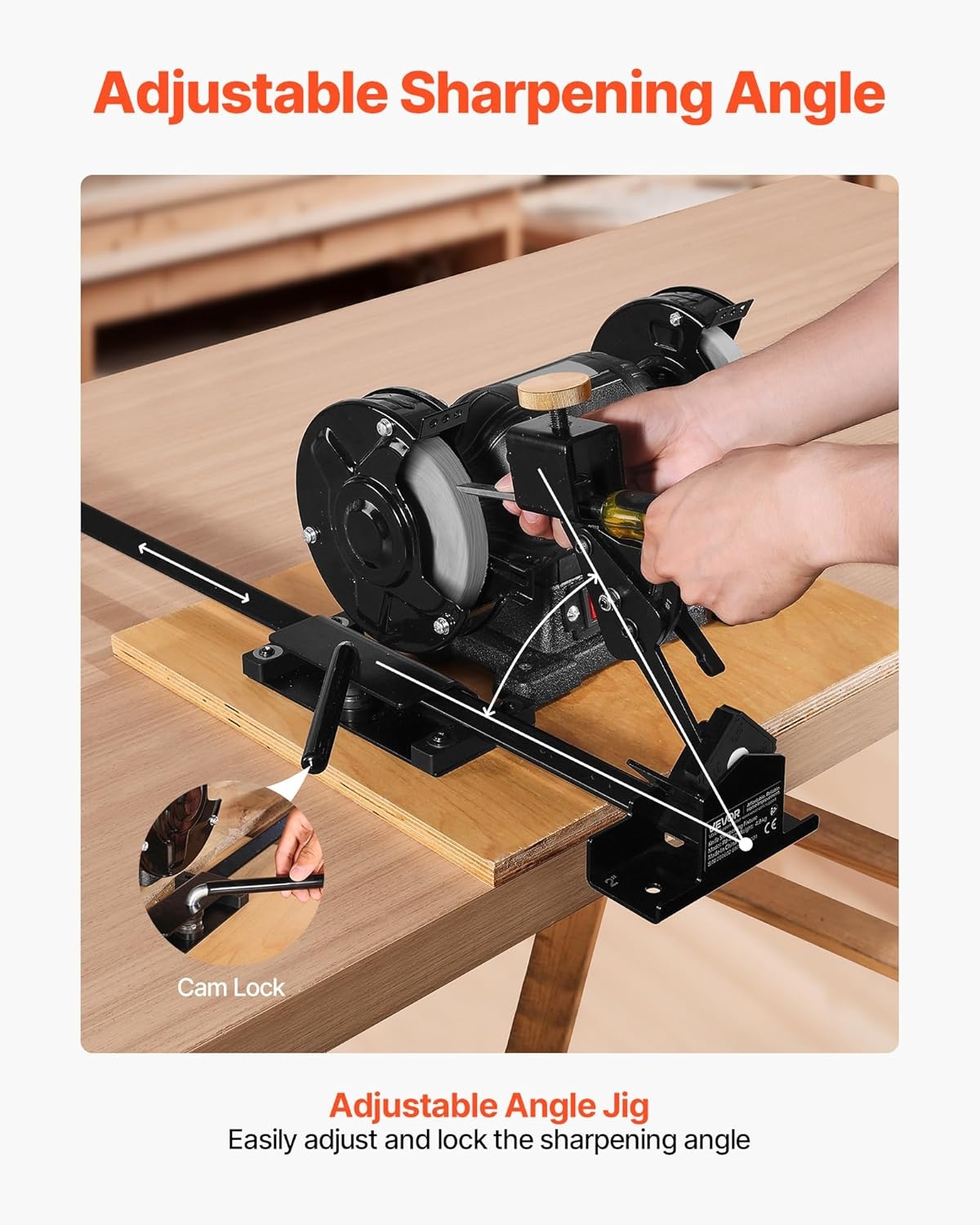 image:imageVEVOR Pro Grind Sharpening System MultiGrind Sharpening Jig for 6 amp 8 Bench Grinder with Platform Jig Tool Rest Bar Setup Block Miter Slide Micro Bevel Block for Chisels Woodturning ToolsSharpening System14pcs
