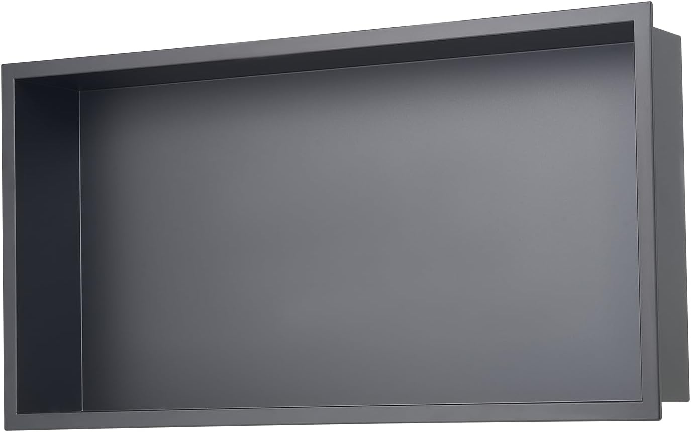 image:imageVEVOR Shower Niche 13 x 25 x 4 inch Recessed Wall Niche HeavyDuty Stainless Steel Modern Soap amp Shampoo Storage Organizer Sealed Waterproof Durable amp Easy to InstallBlack for BathroomBlack