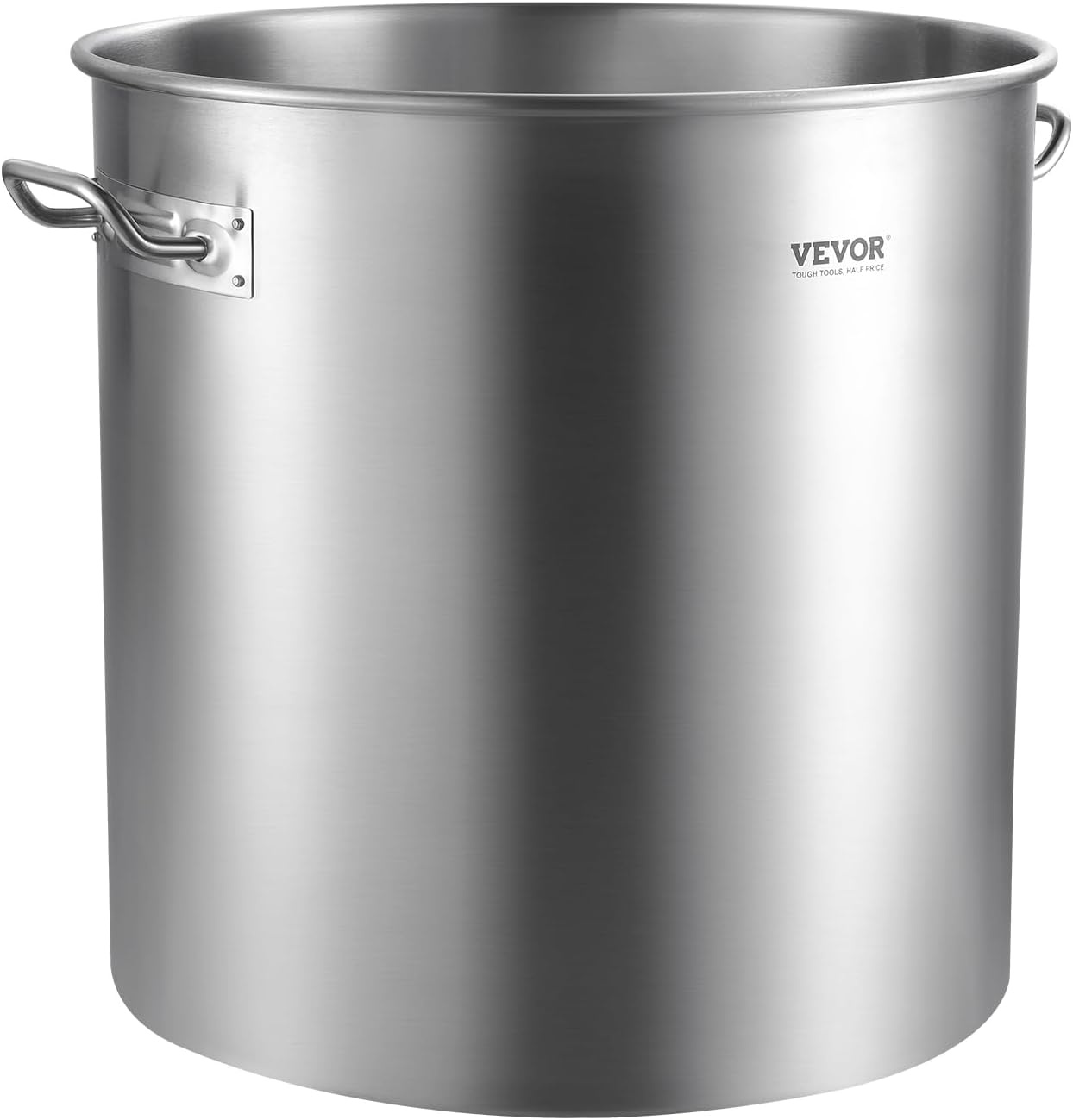 image:imageVEVOR Stainless Steel Stockpot 53 Quart Large Cooking Pots Cookware Sauce Pot with Lid and Handle Heavy Duty Commercial Grade Stock Pot Sanding Treatment for Large Groups Events Silver100 Quarts