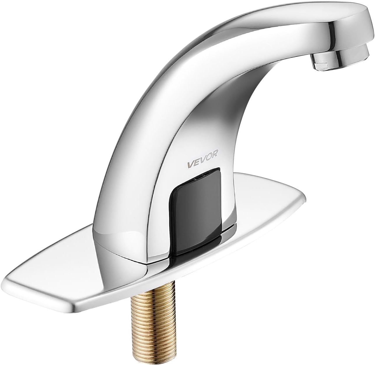 image:imageVEVOR Touchless Bathroom Sink Faucet Automatic Motion Sensor Waterfall Restroom Toilet Faucet with Hole Cover Plate Battery OperatedHotCold Water for 916 in Pipe Commercial LavatoryMatte BlackChrome
