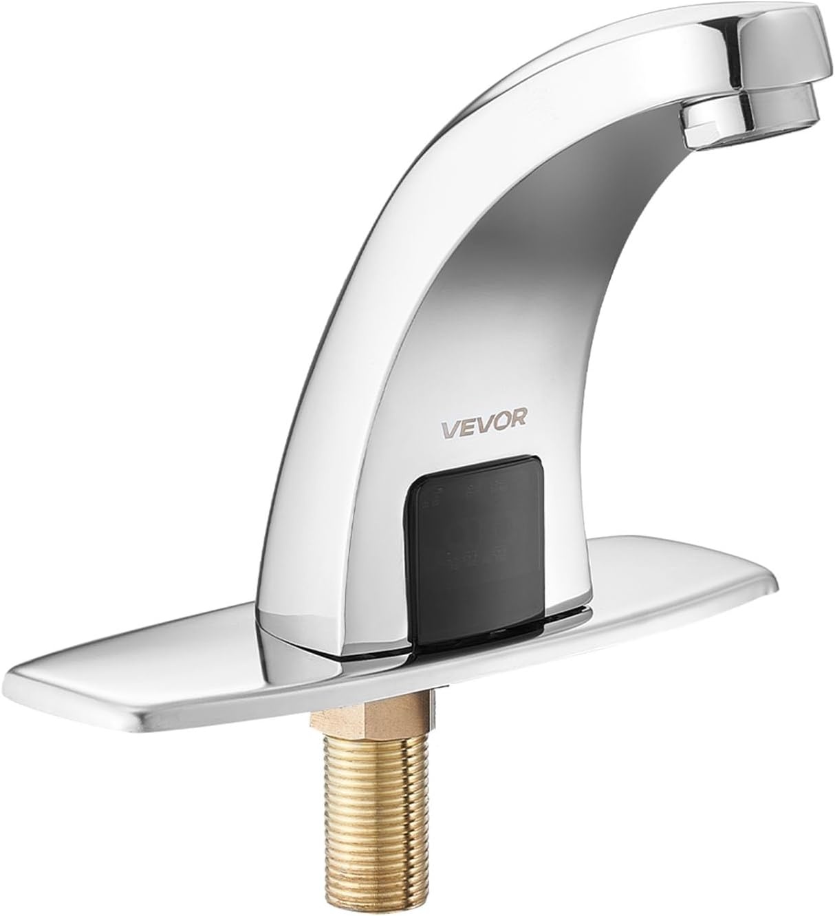 image:imageVEVOR Touchless Bathroom Sink Faucet Automatic Motion Sensor Waterfall Restroom Toilet Faucet with Hole Cover Plate Battery OperatedHotCold Water for 916 in Pipe Commercial LavatoryMatte BlackChrome