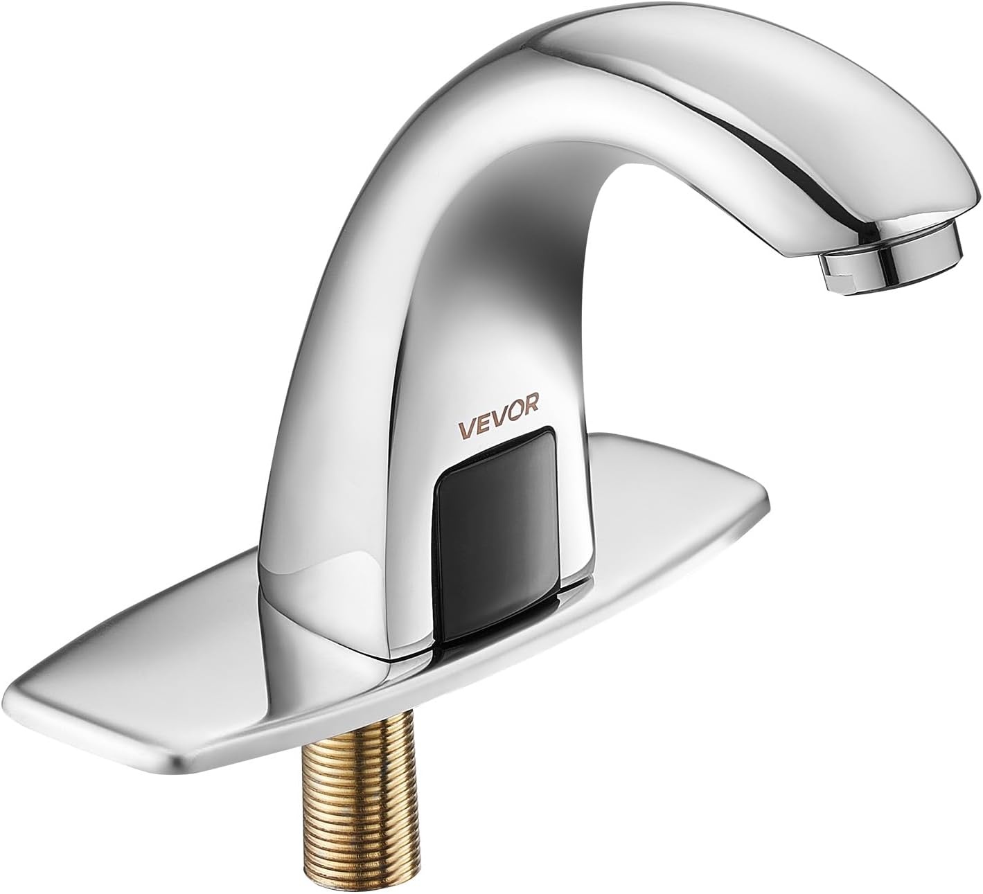 image:imageVEVOR Touchless Bathroom Sink Faucet Automatic Motion Sensor Waterfall Restroom Toilet Faucet with Hole Cover Plate Battery OperatedHotCold Water for 916 in Pipe Commercial LavatoryMatte BlackChrome