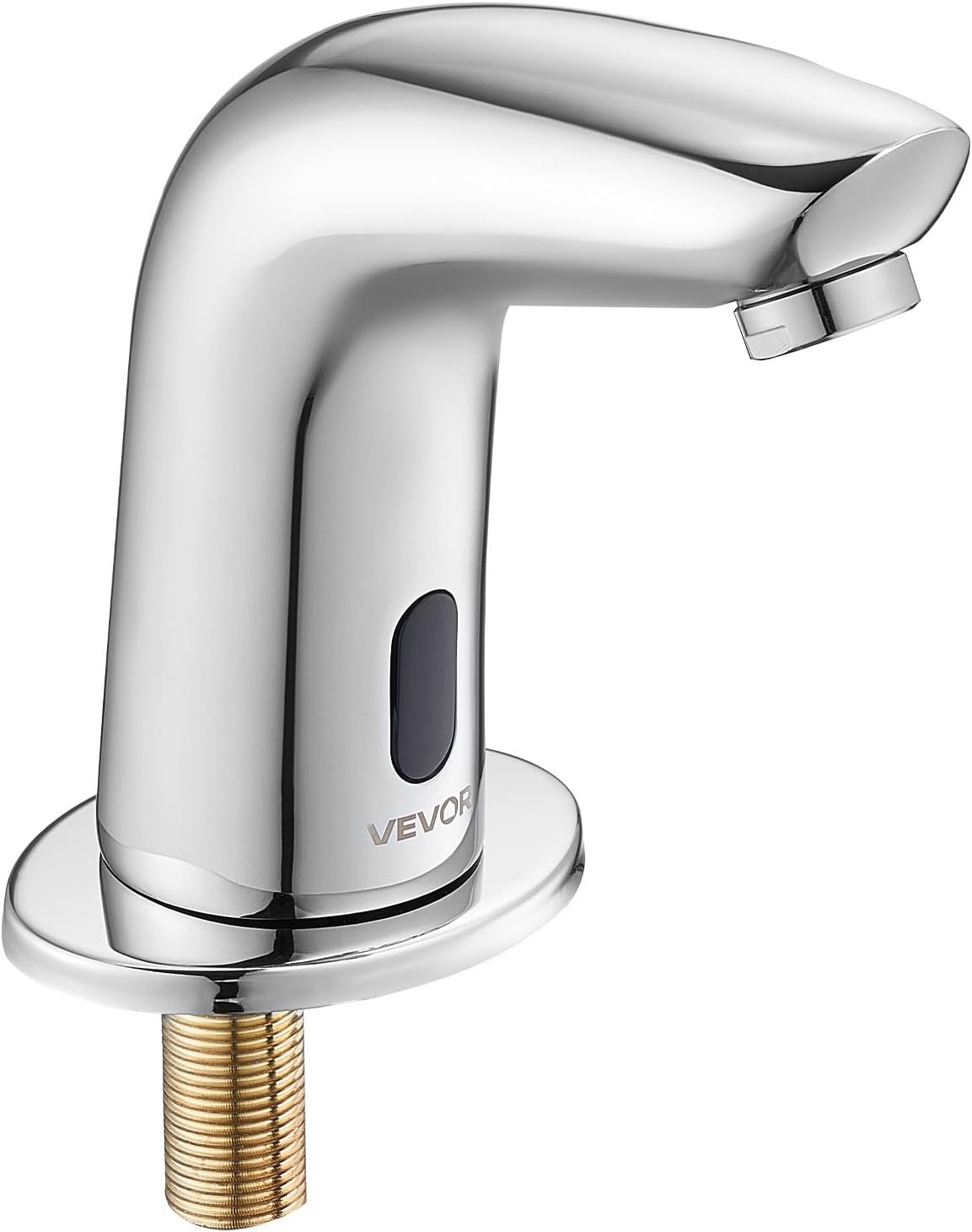 image:imageVEVOR Touchless Bathroom Sink Faucet Automatic Motion Sensor Waterfall Restroom Toilet Faucet with Hole Cover Plate Battery OperatedHotCold Water for 916 in Pipe Commercial LavatoryMatte BlackChrome