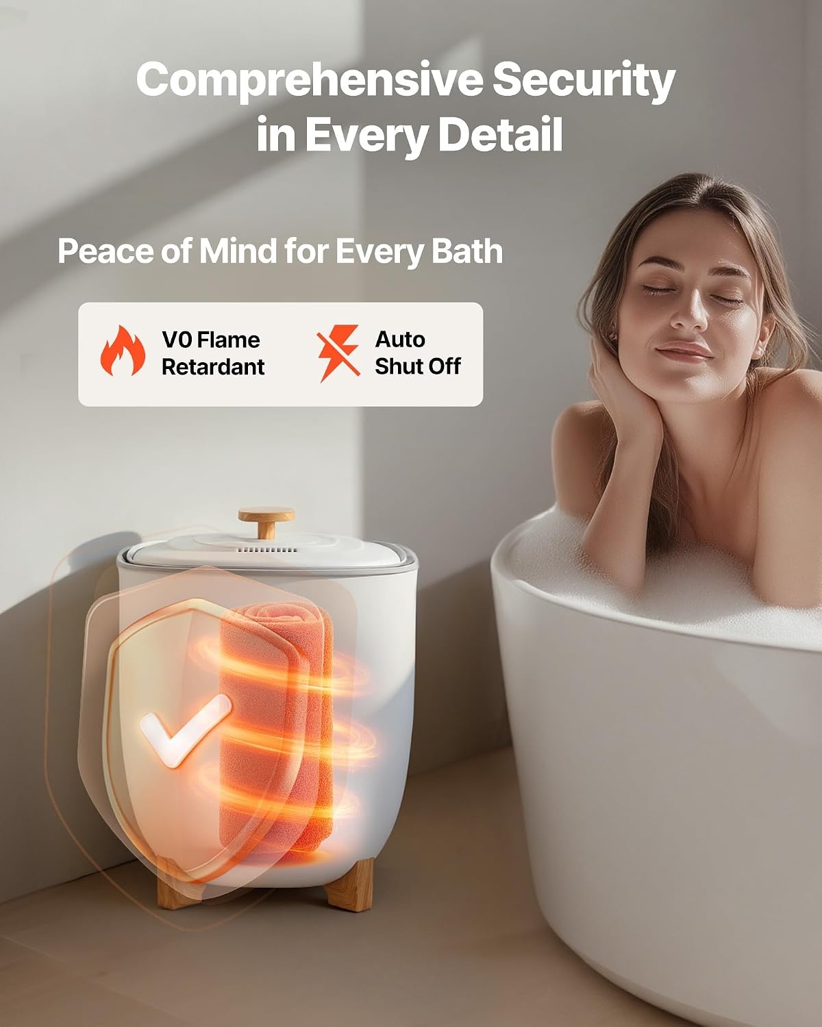image:imageVEVOR Towel Warmers for Bathroom 25 L Towel Warmer Bucket with Auto Shut Off for Spa Fits up to 5 Oversized Towels Blankets Clothes Bathrobes PJs and MoreWhite