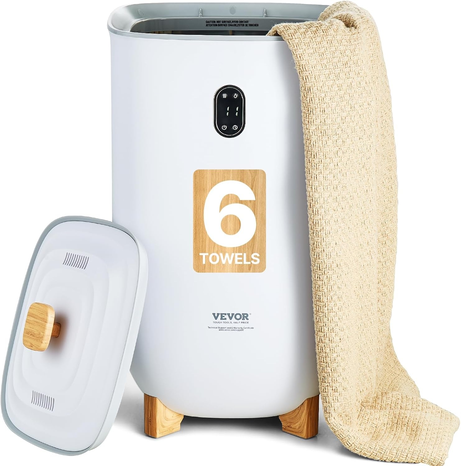 image:imageVEVOR Towel Warmers for Bathroom 25 L Towel Warmer Bucket with Auto Shut Off for Spa Fits up to 5 Oversized Towels Blankets Clothes Bathrobes PJs and MoreWhite