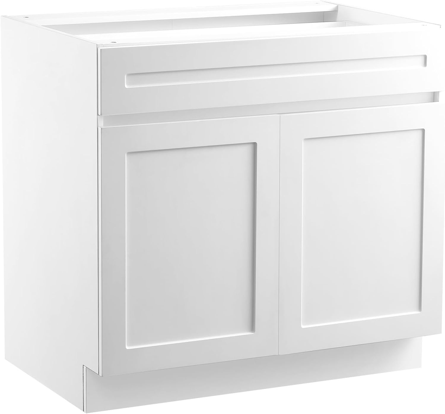 image:imageVEVOR White Shaker Base Cabinet with Drawer 24Inch Unassembled Drawer Base Cabinet 24 W x 24 D x 345 H Ready to Assemble Cabinet with SoftClose Doors and Adjustable Shelf for Home Office30W Base Cabinet