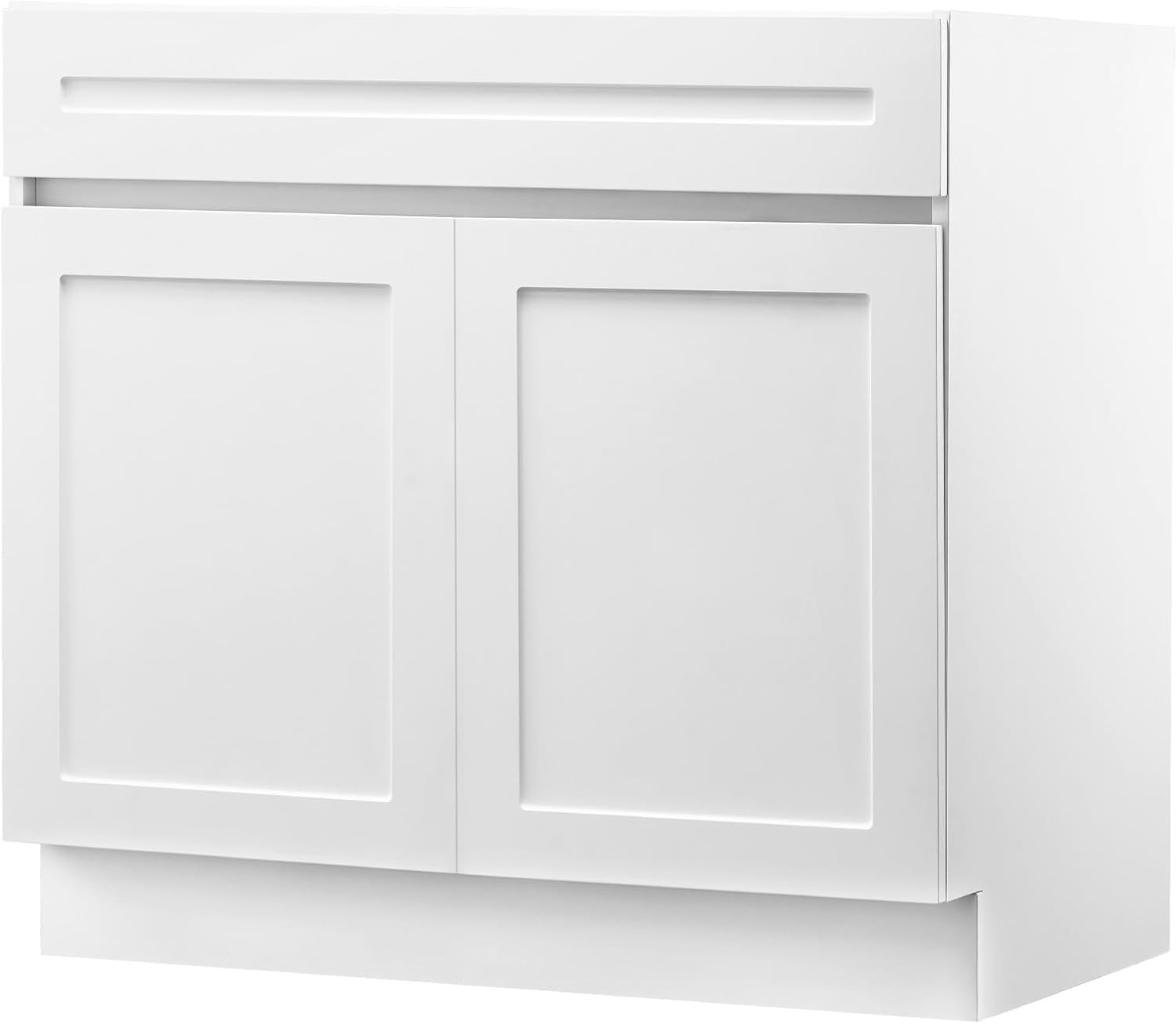 image:imageVEVOR White Shaker Base Cabinet with Drawer 24Inch Unassembled Drawer Base Cabinet 24 W x 24 D x 345 H Ready to Assemble Cabinet with SoftClose Doors and Adjustable Shelf for Home Office30W Base Cabinet