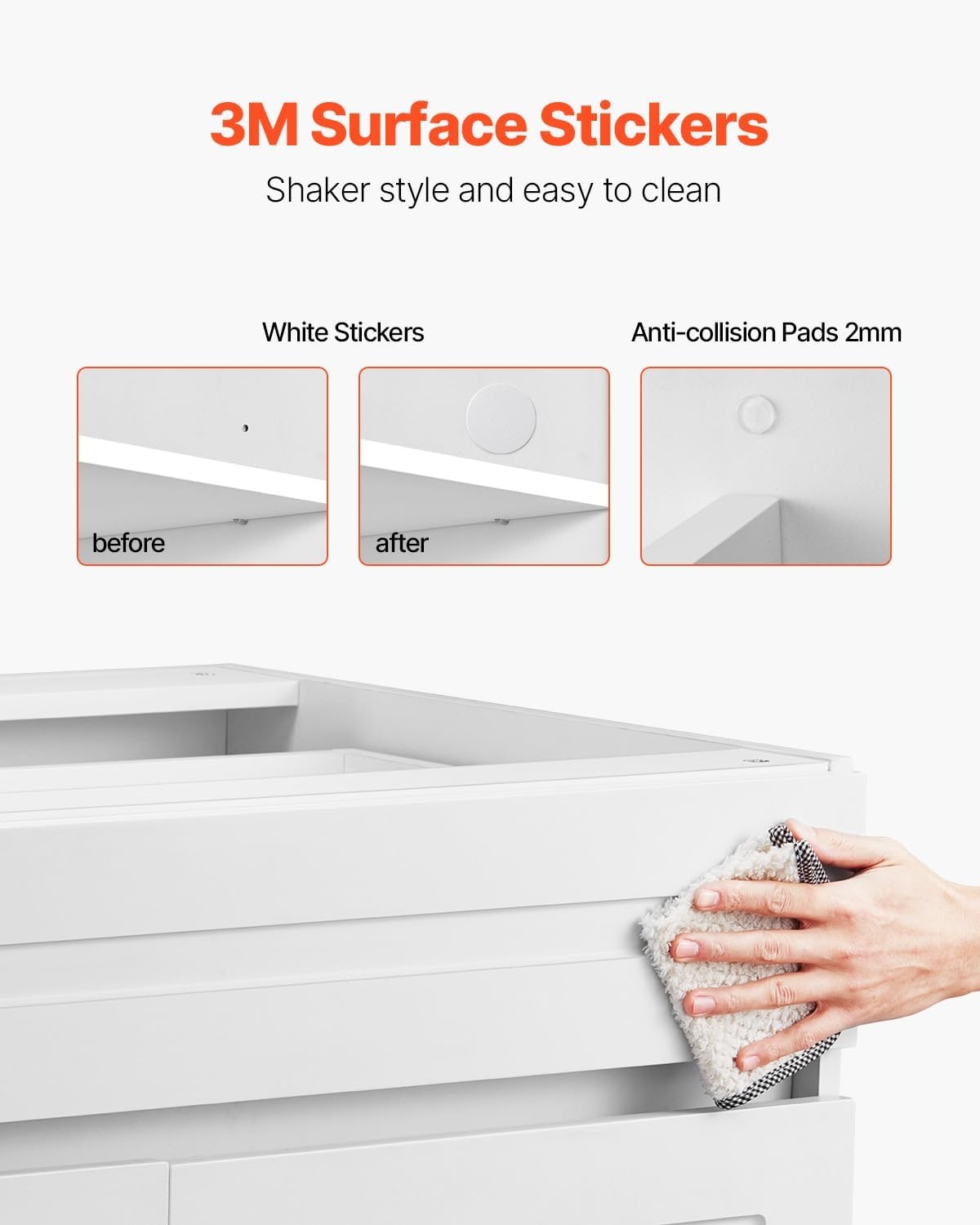 image:imageVEVOR White Shaker Base Cabinet with Drawer 24Inch Unassembled Drawer Base Cabinet 24 W x 24 D x 345 H Ready to Assemble Cabinet with SoftClose Doors and Adjustable Shelf for Home Office30W Base Cabinet