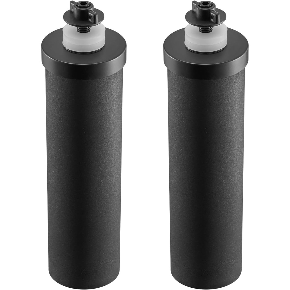 image:imageHappybuy Water Filters Replacement Purification Elements Activated Carbon Replacement Filters Gravity Water Filter System Compatible with Most Brands Pack of 2 Black