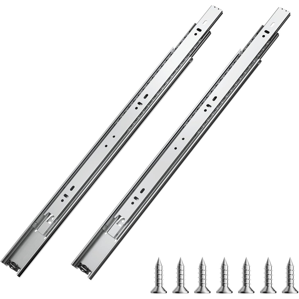 image:imageVEVOR 10 Pairs 24 Inch Soft Close Drawer Slides 14 16 18 20 22 24 Inch Heavy Duty Side Mount RailsBall Bearing Full Extension Noiseless Dresser Drawer Slides 100 Lbs Load CapacityStandard