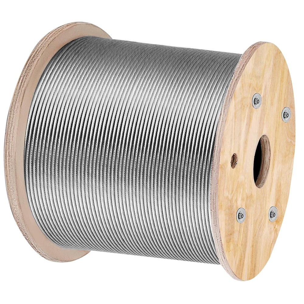 image:imageVEVOR 18 Stainless Steel Cable Railing Kit 600 FT 316 Marine Aircraft Cable With Cutter and Gloves 1600 lbs Breaking Strength 7x7 Strands for Handrail Stair Decking Fence Outdoors316 T304