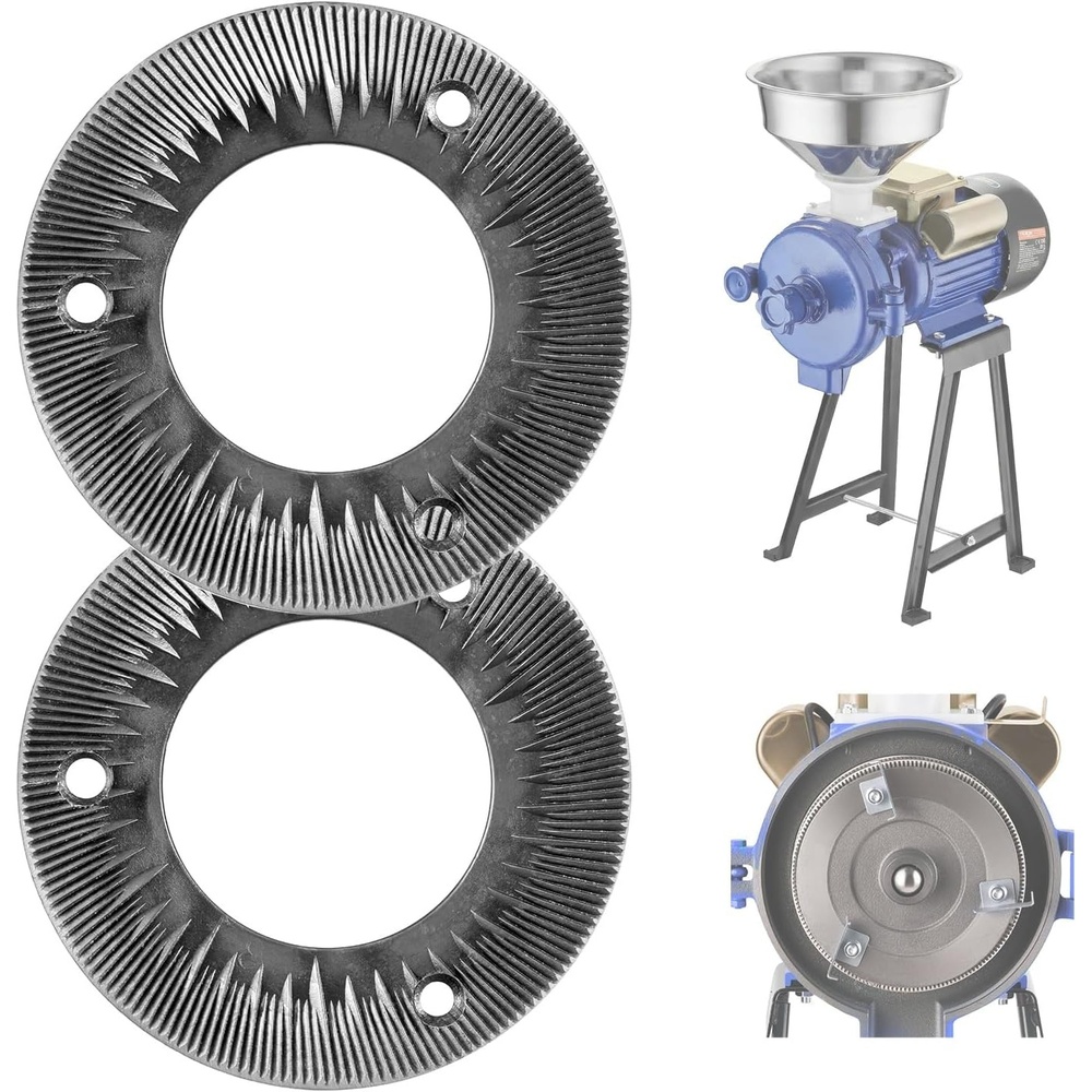 image:imageVEVOR 2PCS Grinding Sheets for Electric Grain Mill Grinder Cast Iron Dry Grinding Discs Replacement Grinding Plates Compatible with VEVOR GM001 GM002 GM003 Corn Spice Mill Grinder