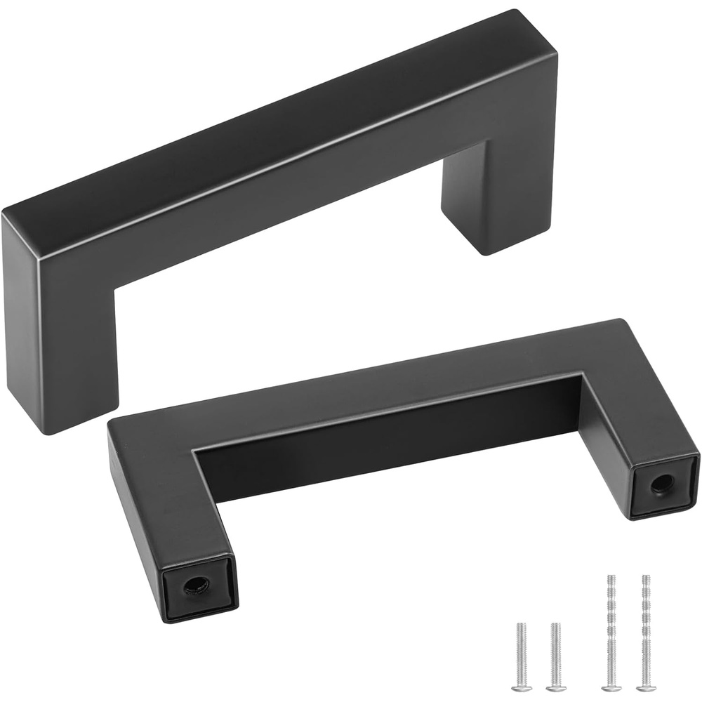 image:imageVEVOR 30 Pack Black Cabinet Pulls 378in  96mm Center to Center Kitchen Drawer Handles Rust and ScratchResistant Hardware Stainless Steel Door Handles for Kitchen Bathroom Bar Hardware Matte3 inch Hole Centers76mm
