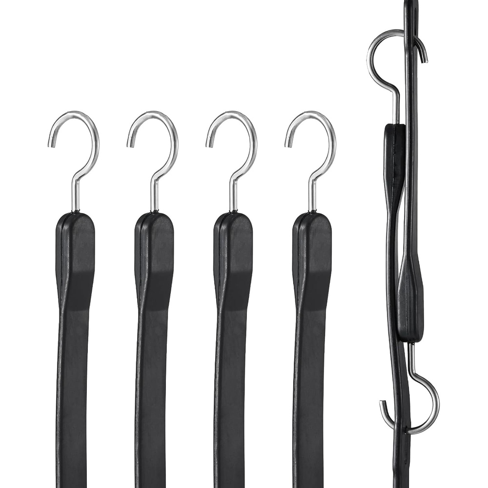 image:imageVEVOR 31 Rubber Bungee Cords Weatherproof EPDM Rubber Tie Down Straps with Crimped S Hooks Heavy Duty Outdoor Tarp Straps for Securing Flatbed Trailers Canvases Cargo and More 50 Pack40inch 4pcs Adjustable