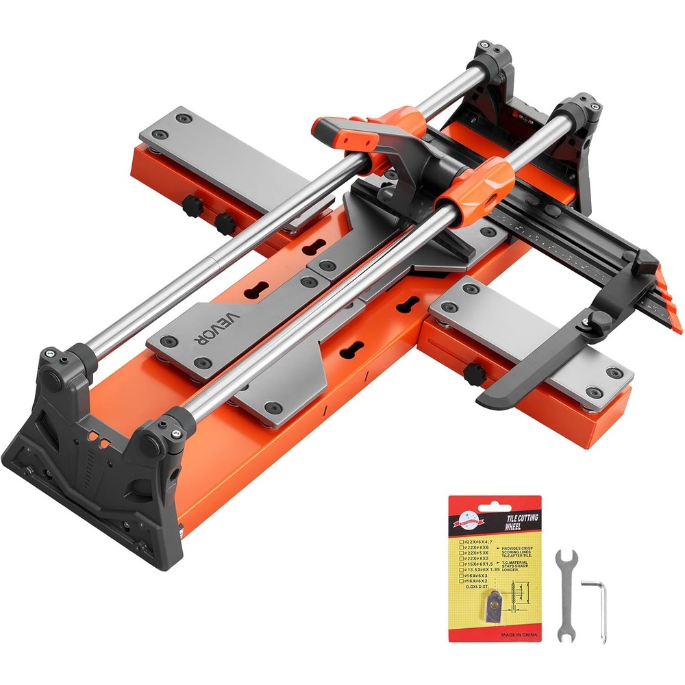 image:imageVEVOR 472Inch Manual Tile Cutter Upgraded Sliding Head Cutting Tool with SpringLoaded Base Angle Fence Tungsten Carbide Cutting Wheel Alignment Guide for DIY Pros Ceramic Floor Wall TilesMax Cuts tiles 24 in