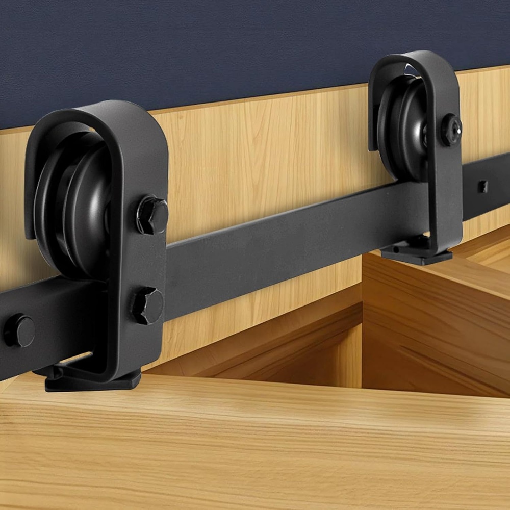 image:imageVEVOR 52 BiFolding Sliding Barn Door Hardware Track Kit Bifold Sliding Door Hardware Slide Smoothly Quietly Heavy Duty Easy to Install for Two 24 Closet Pantry Laundry Barn Doors No Door52 for 2 doors