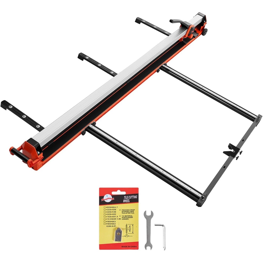 image:imageVEVOR 63Inch Manual Tile Cutter Upgraded Rail and Sliding Head Precision Alignment Guide Tungsten Carbide Cutting Wheel Support Legs with Swivel Wheels for DIY Pros Ceramic Floor Wall Tiles71 inchs