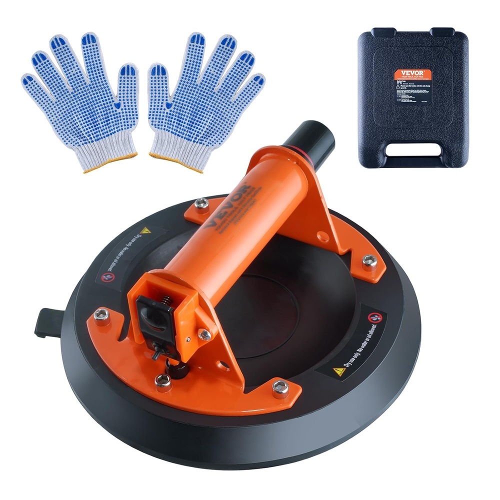 image:imageVEVOR 8 Glass Suction Cup Heavy Duty Suction Cup to Lift Large Glass with ABS Handle Industrial Suction Cup Lifter for Replace Windshield Tile Wood Panel 220lbs Load Capacity WFree Case 1 Pack
