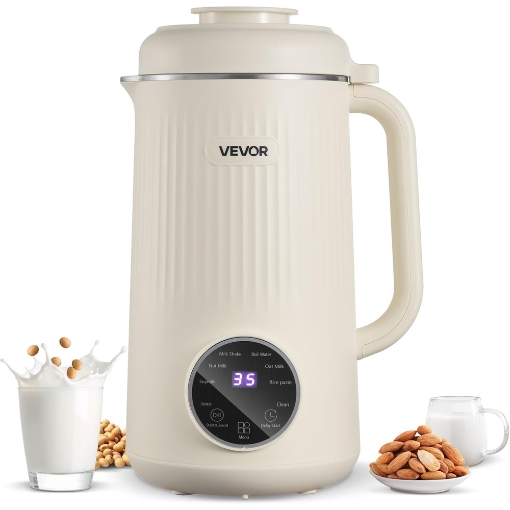 image:imageVEVOR 8in1 Nut Milk Maker 41 oz Soy Milk Maker Machine with 10 Blades for Homemade Oat Nut Soy Juice Milkshake Rice Cereal PlantBased Beverages with SelfCleaning Boil Water 12Hour Delay41oz