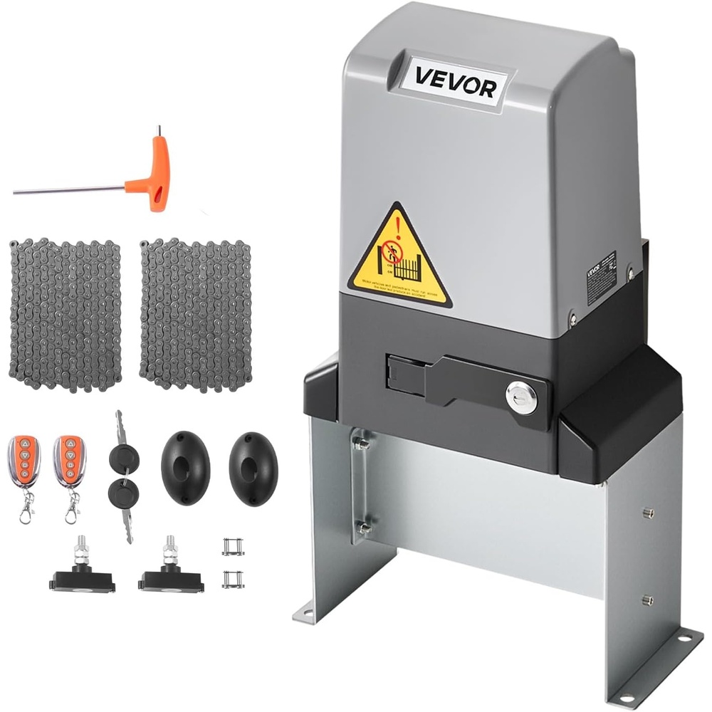 image:imageVEVOR Automatic Gate Opener 1200W Electric Sliding Gate Opener for Doors up to 656ft 5732lbs Chain Drive Rolling Door Motor with Infrared Sensor amp 2 Remote Controls Driveway Gates Opening System