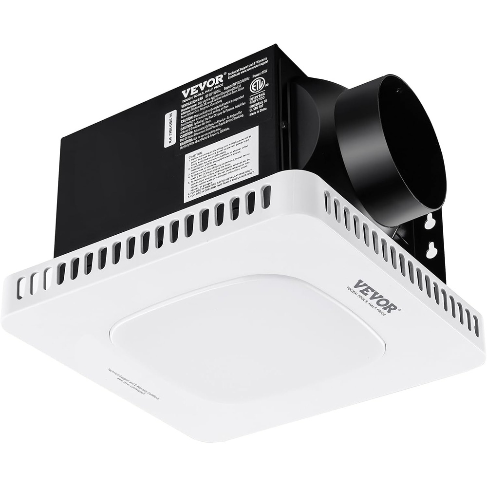 image:imageVEVOR Bathroom Exhaust Fan 80 CFM  HighEfficiency Ventilation with AllCopper Motor 15 Sones Low Noise Remote Control EnergySaving Ceiling Fan Attic Access RequiredWhite  1