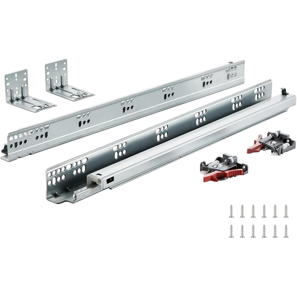 image:imageVEVOR Bottom Mount Drawer Slides 10 Pairs 21 Inch Heavy Duty Ball Bearing Soft Close Full Extension Steel Tracks Noiseless Guide Glides for Cabinet Kitchen Drawers with Locking 100 Lbs Capacity21inch