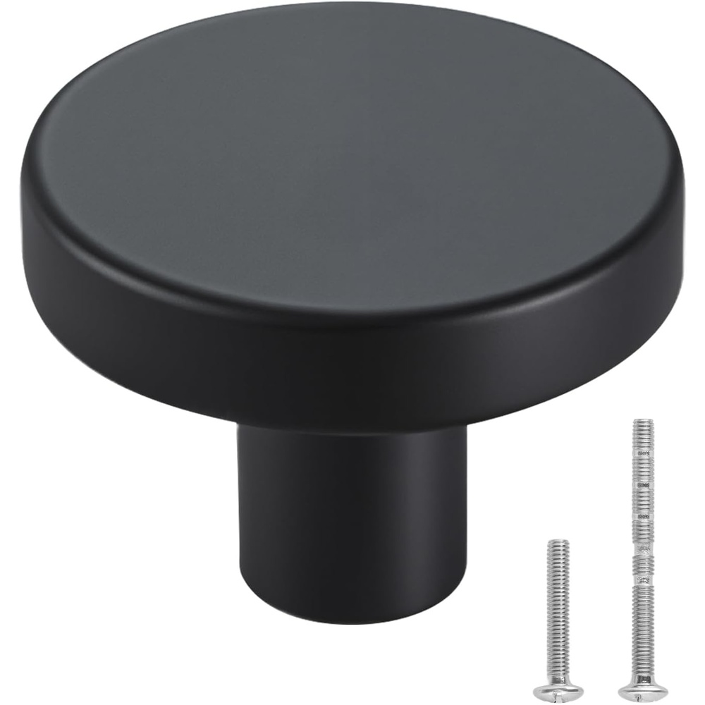 image:imageVEVOR Cabinet Knobs 30 Pack 122 Inch Black Zinc Alloy Drawer Pulls amp Door Handles Mushroom Kitchen Solid Knobs Dresser Handles Cupboard Hardware with Screws for Bathroom Closet Cabinets Drawers10 Pieces