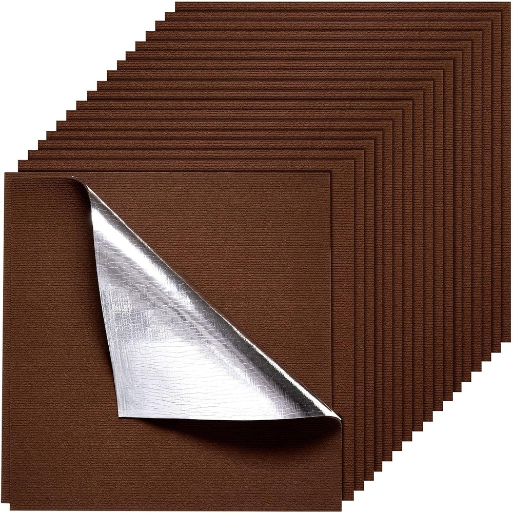 image:imageVEVOR Carpet Tiles 24x24 inch 20 Pack Peel and Stick Carpet Square Rug Self Adhesive Commercial Floor Soft Padded for Seamless Cover 80sqft Easy DIY Replacement for Living Room OfficeDark Brown