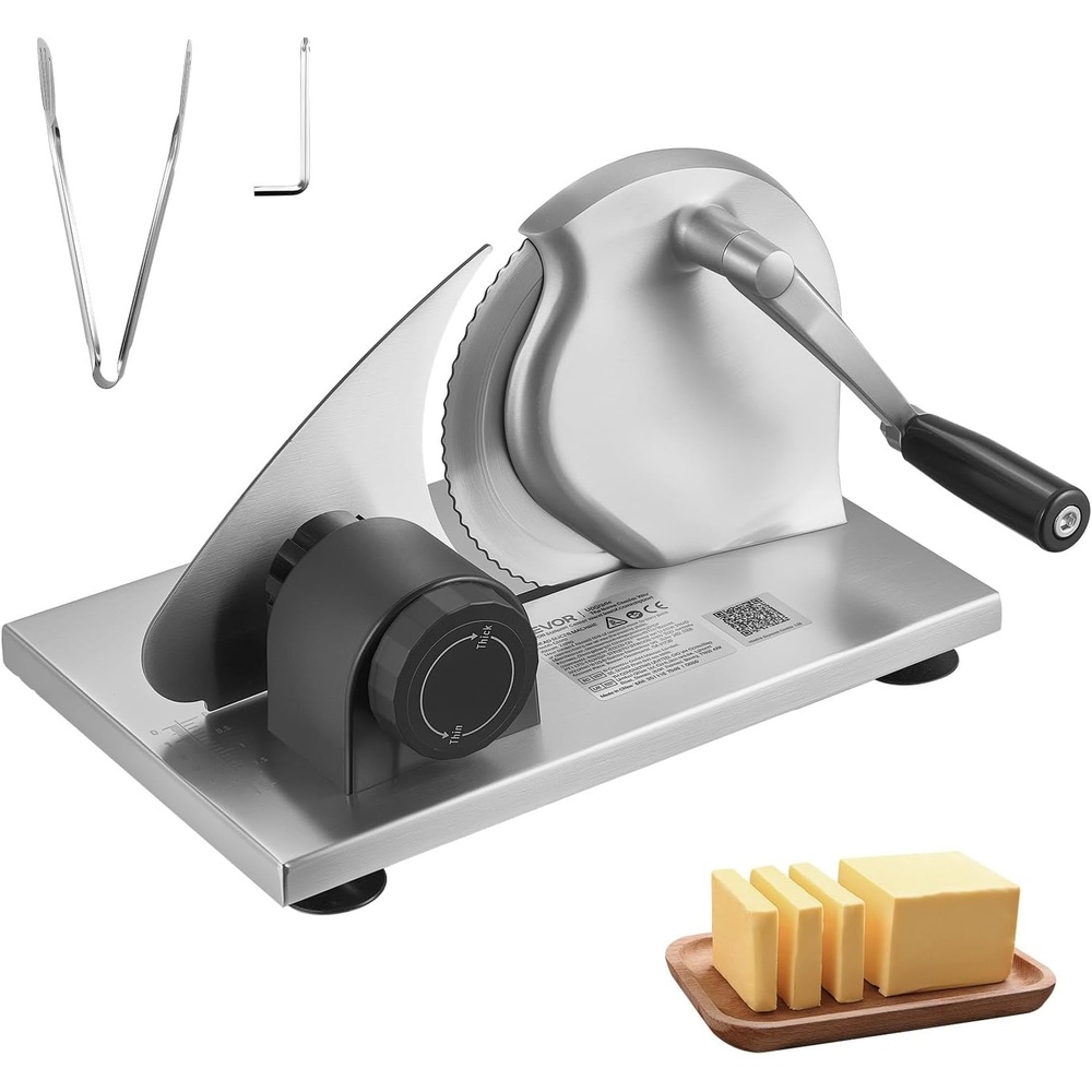 image:imageVEVOR Cheese Slicer Butter Cutter with 02 UltraThin Cheeser Butter Cutting Blade Detachable Cheese Slicer Wire Aluminum Alloy Commercial Cheese Cutter with 316 Stainless Steel Knife Wire122 x 1004 x 748 in
