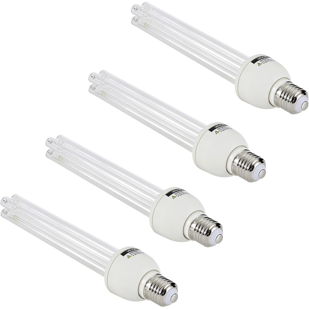 image:imageVEVOR Clean Light Bulb 4 Pack 25W Replacement Lamp with Ozone 2537 nm  185 nm Wavelength Clean Light Bulb E27 Universal for 400 sqft Living Room Classroom Office and Restaurant25W4PCS