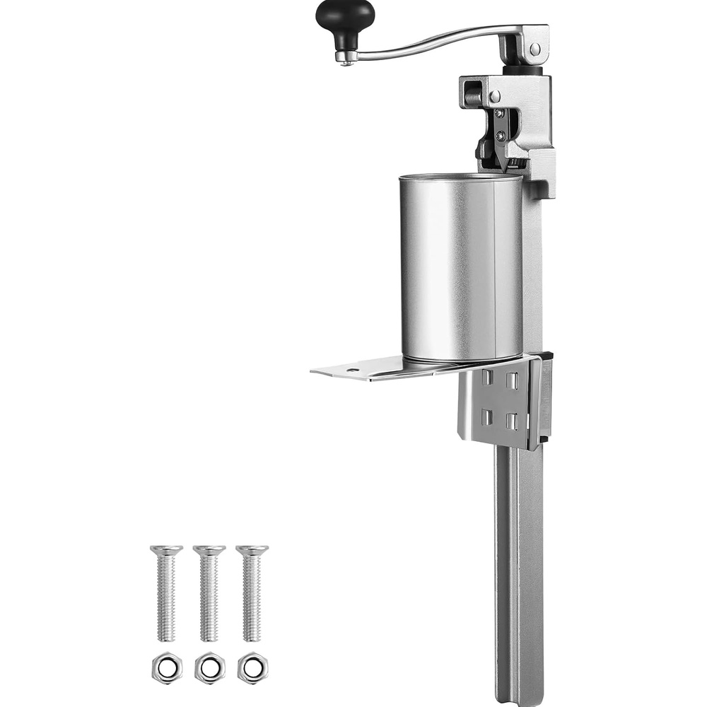 image:imageVEVOR Commercial Can Opener 187475cm Long Cast Iron Manual Table Can Opener for Up to 10627cm Tall Fixed with Clamp or Screws Ergonomic Swing Handle amp One Spare Knife for Restaurants29 cans up to 157