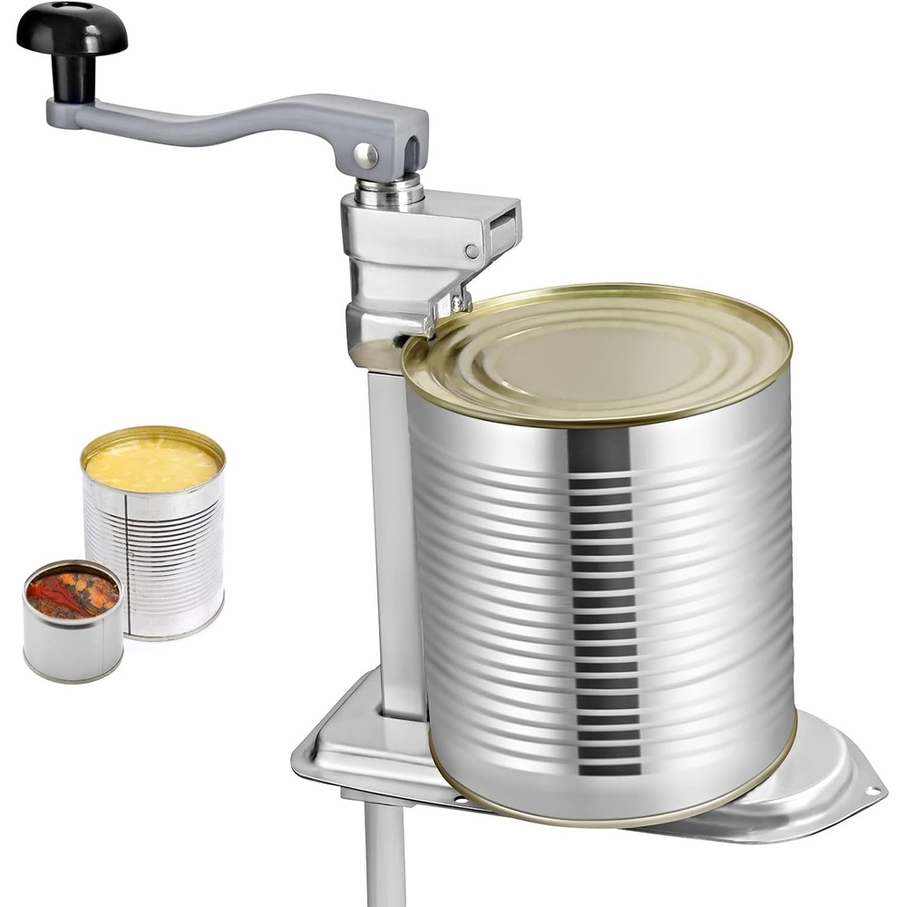 image:imageVEVOR Commercial Can Opener 18948cm Long Stainless Steel Manual Table Can Opener for Up to 11830cm Tall Fixed with Clamp or Screws Ergonomic Swing Handle amp One Spare Knife for Restaurants