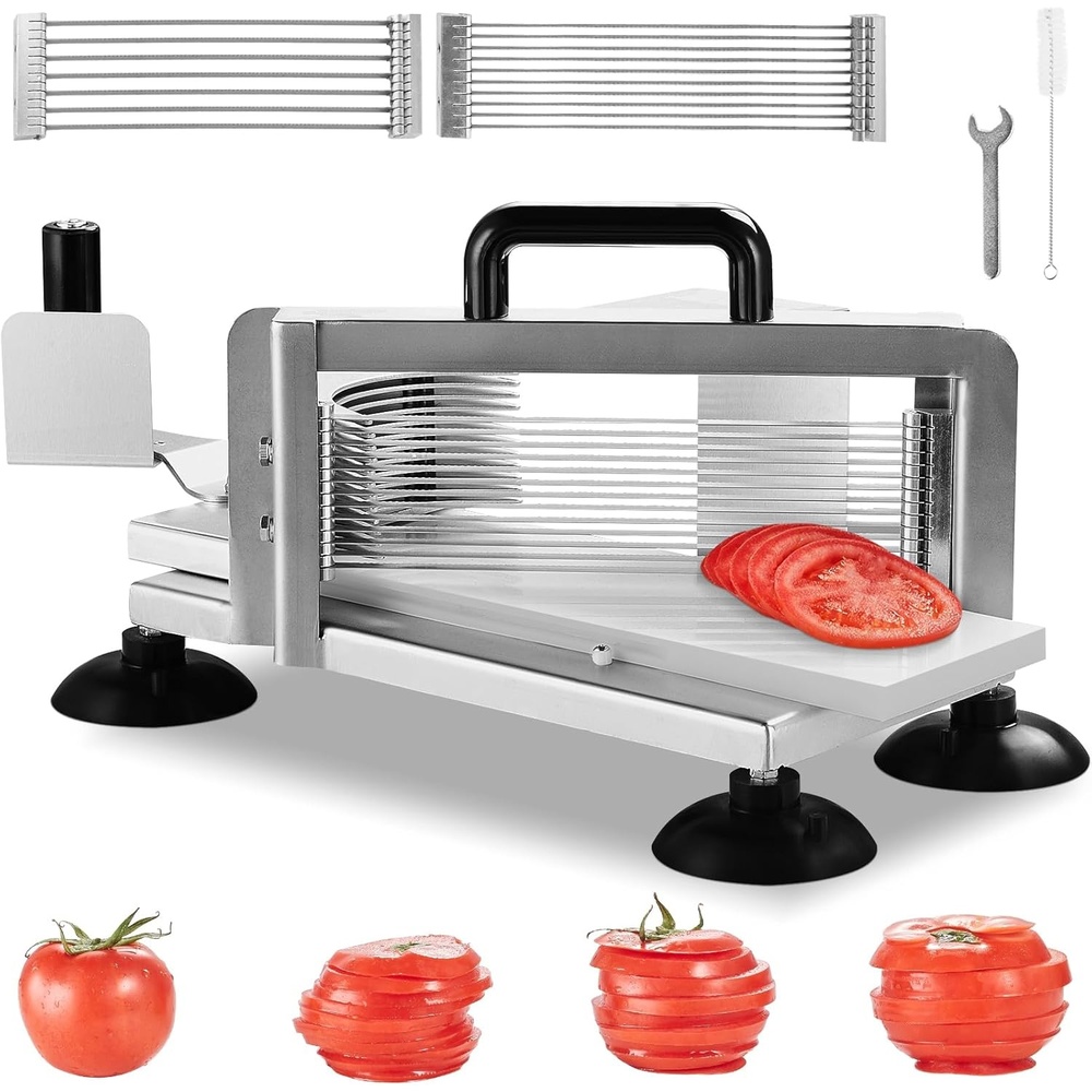 image:imageVEVOR Commercial Tomato Slicer 38 inch Tomato Cutter Slicer Stainless Steel Heavy Duty Tomato Slicer Machine Manual with Nonslip Feet for Cutting Tomatoes Cucumbers Bananas1438316