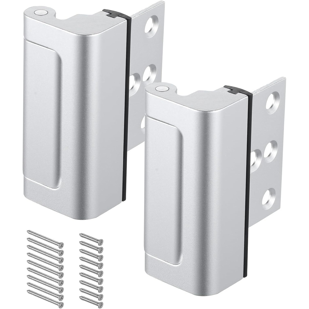 image:imageVEVOR Door Reinforcement Lock 2 Pack Home Security Door Lock with 3 Inch Stop Withstand 800 lbs of Force with 8 Screws for InwardOpening Aluminum Alloy Add Extra High Security to Your Home