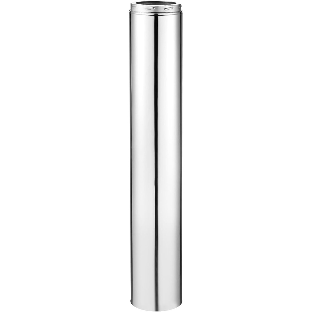 image:imageVEVOR Double Wall Insulated Chimney Pipe 6 x 48 inch Stainless Steel Inner 316Outer 304 Stove Straight Pipe Easy Installation amp Thick Insulation Cotton for Indoor and Outdoor 1 PackSilver48 Inch