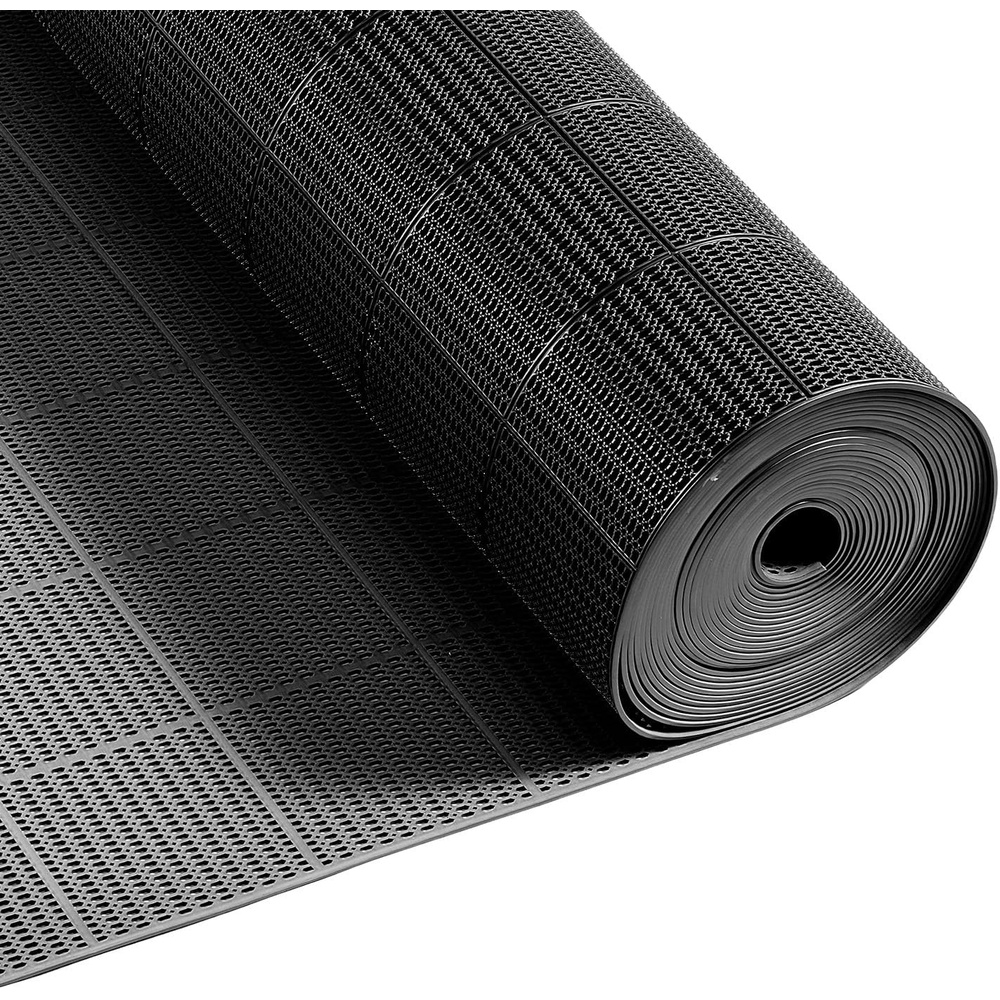 image:imageVEVOR Drainage Mat 3 x 50 ft PVC Non Slip Commercial Floor Mat Wet Area Water Drain Splash Matting Hollow Doormat Roll for Outdoor Indoor Restaurant Swimming Pool Patio Bathroom Washroom GrayBlack