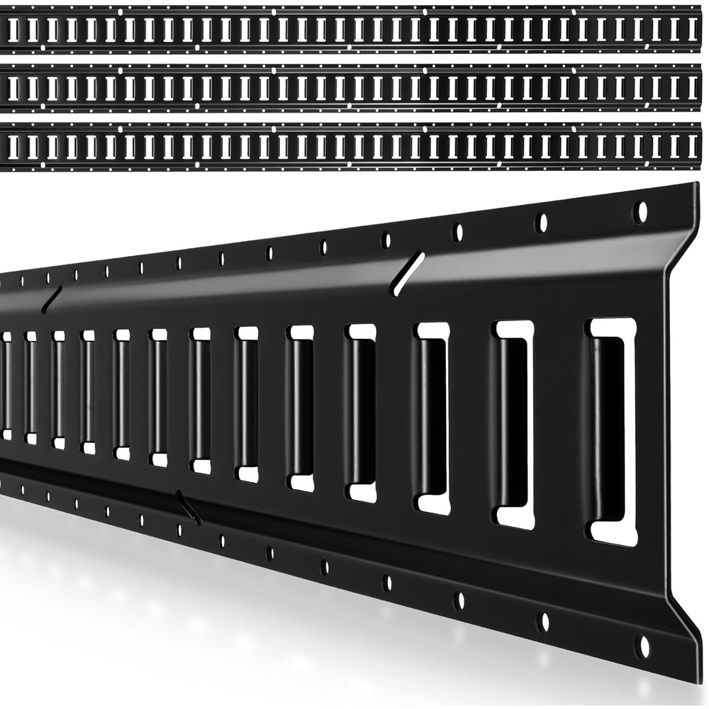 image:imageVEVOR ETrack TieDown Rail Kit 4 Pack 2 ft E Track Rails 20 Pcs Includes 2 Ratchet Straps amp 4 ORings amp 4 TieOffs with DRing amp 2 Single Slots amp 8 End Caps Fit for Garages Vans Trailers77FT
