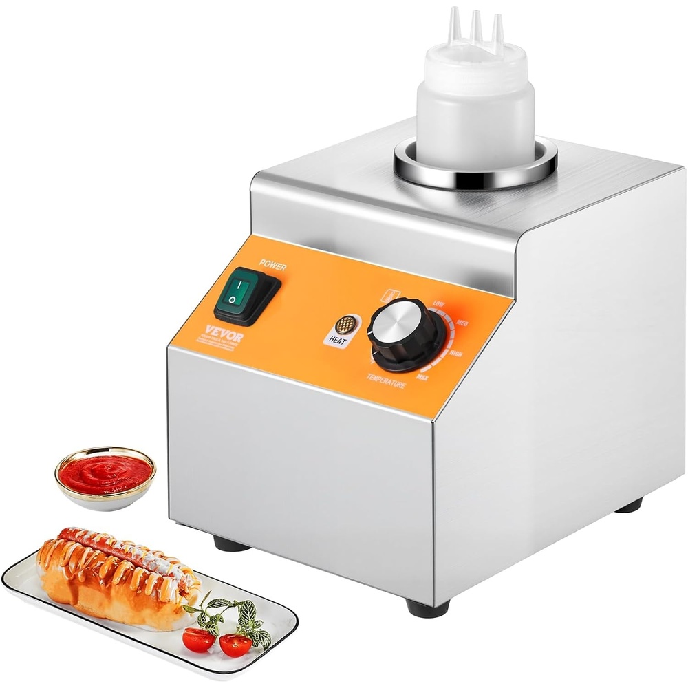 image:imageVEVOR Electric Cheese Dispenser with Pump 24L Commercial Hot Fudge Warmer Stainless Steel Heated Pump Dispenser 86230 Temp Adjustable Nacho Cheese Sauce Warmer for Hot Fudge Cheese CaramelSliver