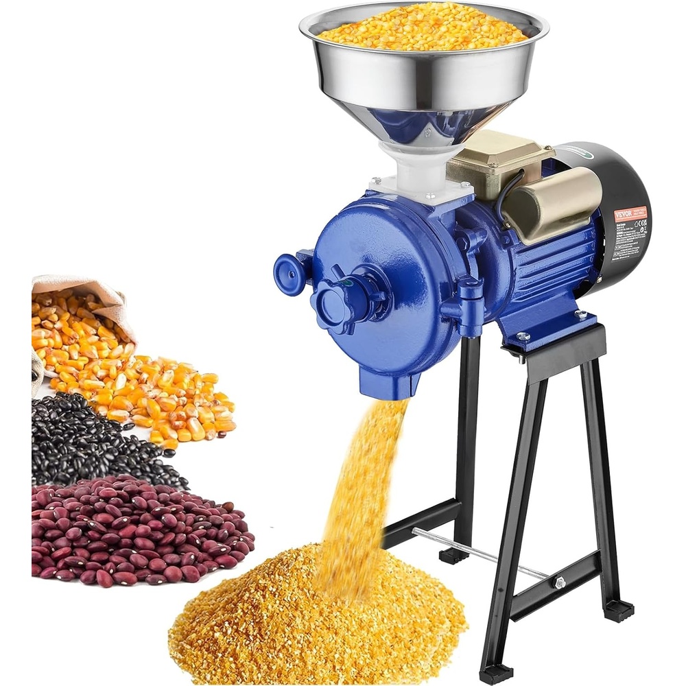 image:imageVEVOR Electric Grain Mill Grinder 3000W Spice Grinders Commercial Corn Mill with Funnel Thickness Adjustable Powder Machine Heavy Duty Feed Flour Cereal Mill Wheat Grinders Dry GrinderBlue
